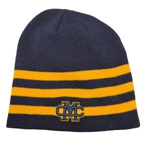 The‎ Game Navy Blue Yellow Striped Beanie Hat MC Embroidered Logo One Size